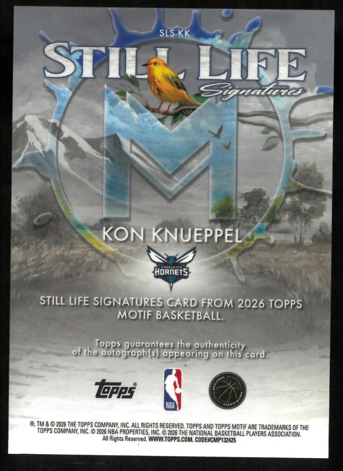 2026 Topps Motif Still Life Rookie Autograph Kon Knueppel Auto Green /10 RC 