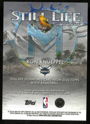 2026 Topps Motif Still Life Rookie Autograph Kon Knueppel Auto Green /10 RC 
