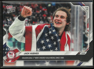 2026 Topps Now Team USA Olympics Jack Hughes Golden Goal! Men's Hockey Gold 