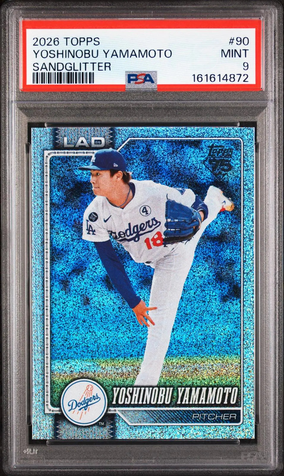 2026 Topps Series One 75th Anniversary Yoshinobu Yamamoto Sandglitter PSA 9 