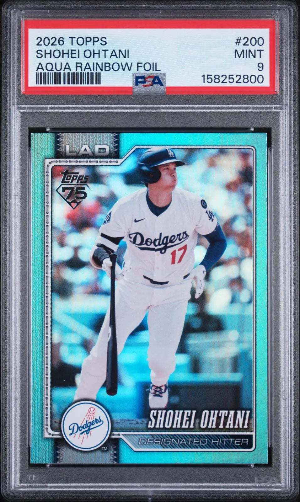 2026 Topps Shohei Ohtani Aqua Rainbow Foil PSA 9 