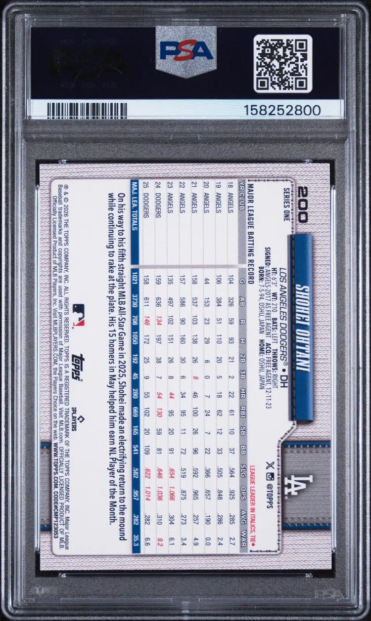 2026 Topps Shohei Ohtani Aqua Rainbow Foil PSA 9 