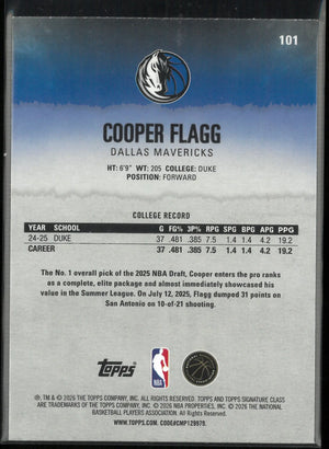 2026 Topps Signature Class Rookie Cooper Flagg Coral /299 RC 