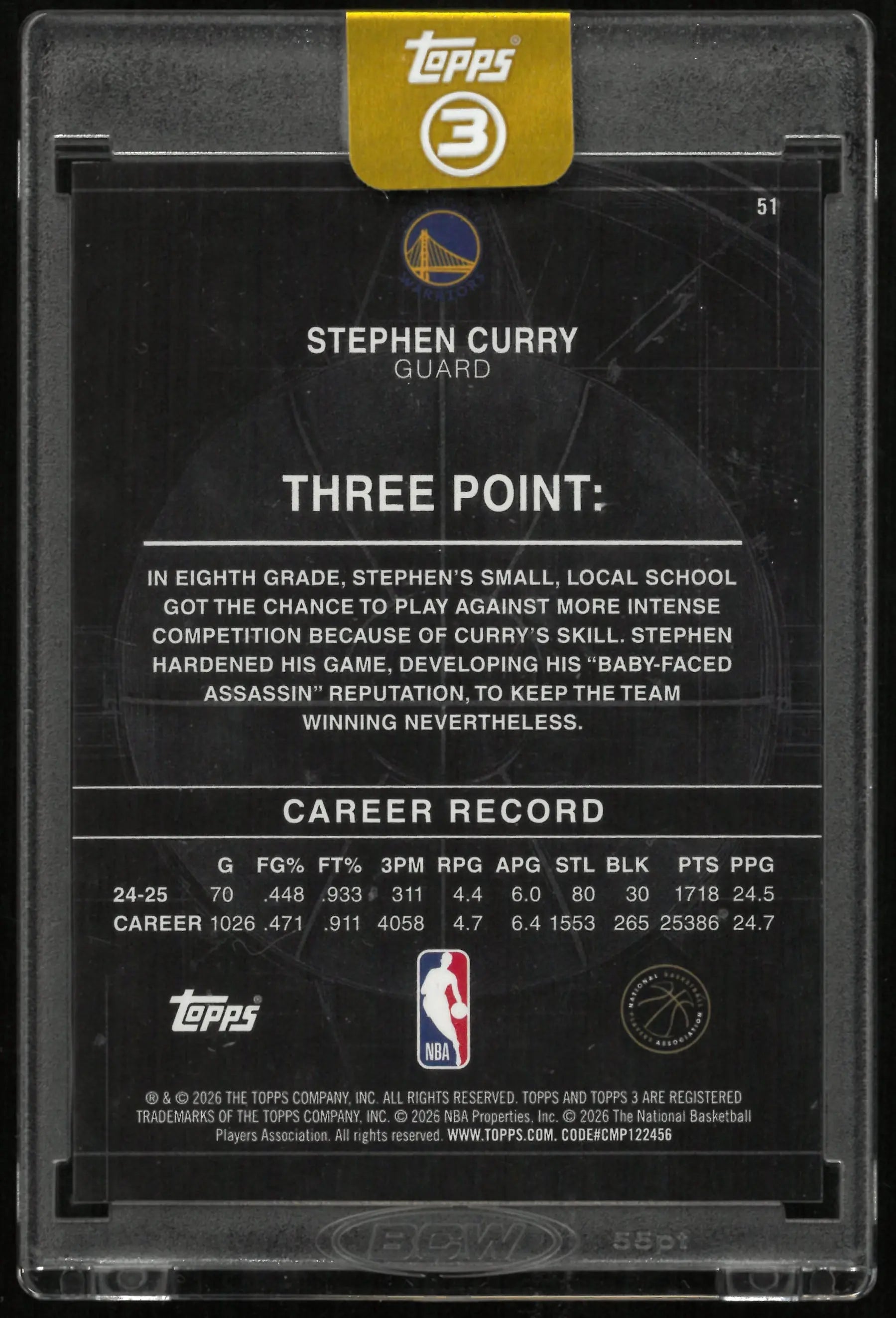 2026 Topps Three Point Stephen Curry /49 