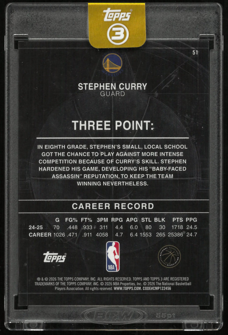 2026 Topps Three Point Stephen Curry /49 