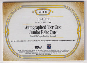 2026 Topps Tier One Jumbo Patch Autograph David Ortiz /198 
