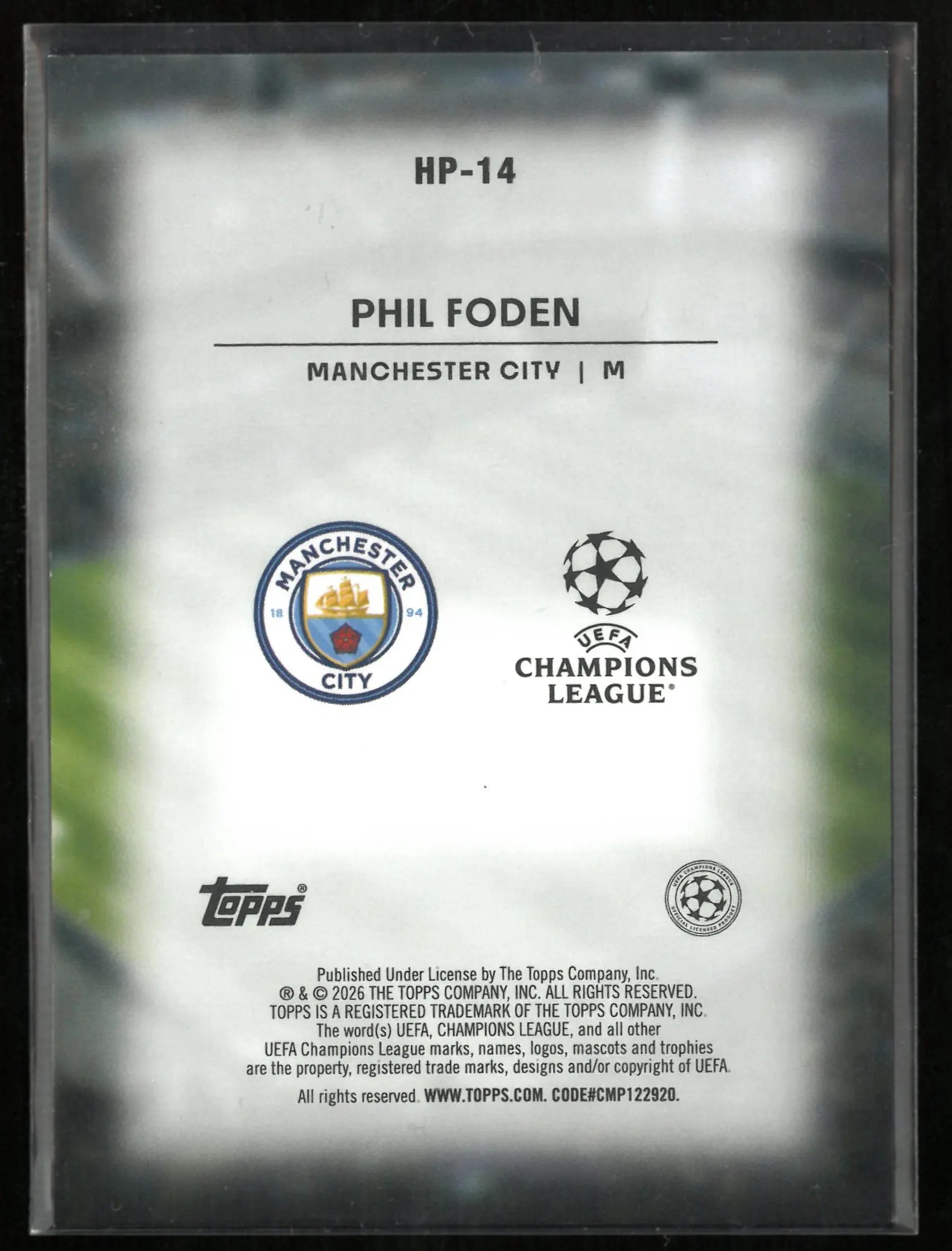 2026 Topps UEFA Champions League Home Advantage Phil Foden 