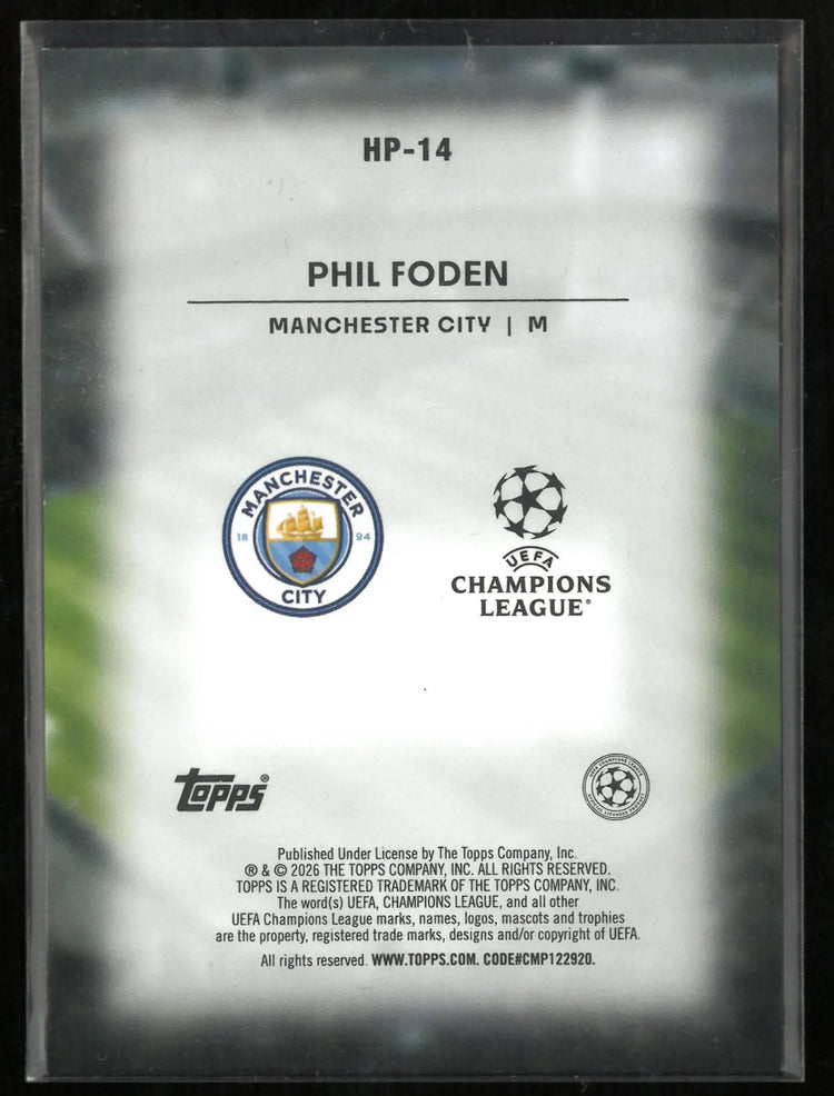 2026 Topps UEFA Champions League Home Advantage Phil Foden 