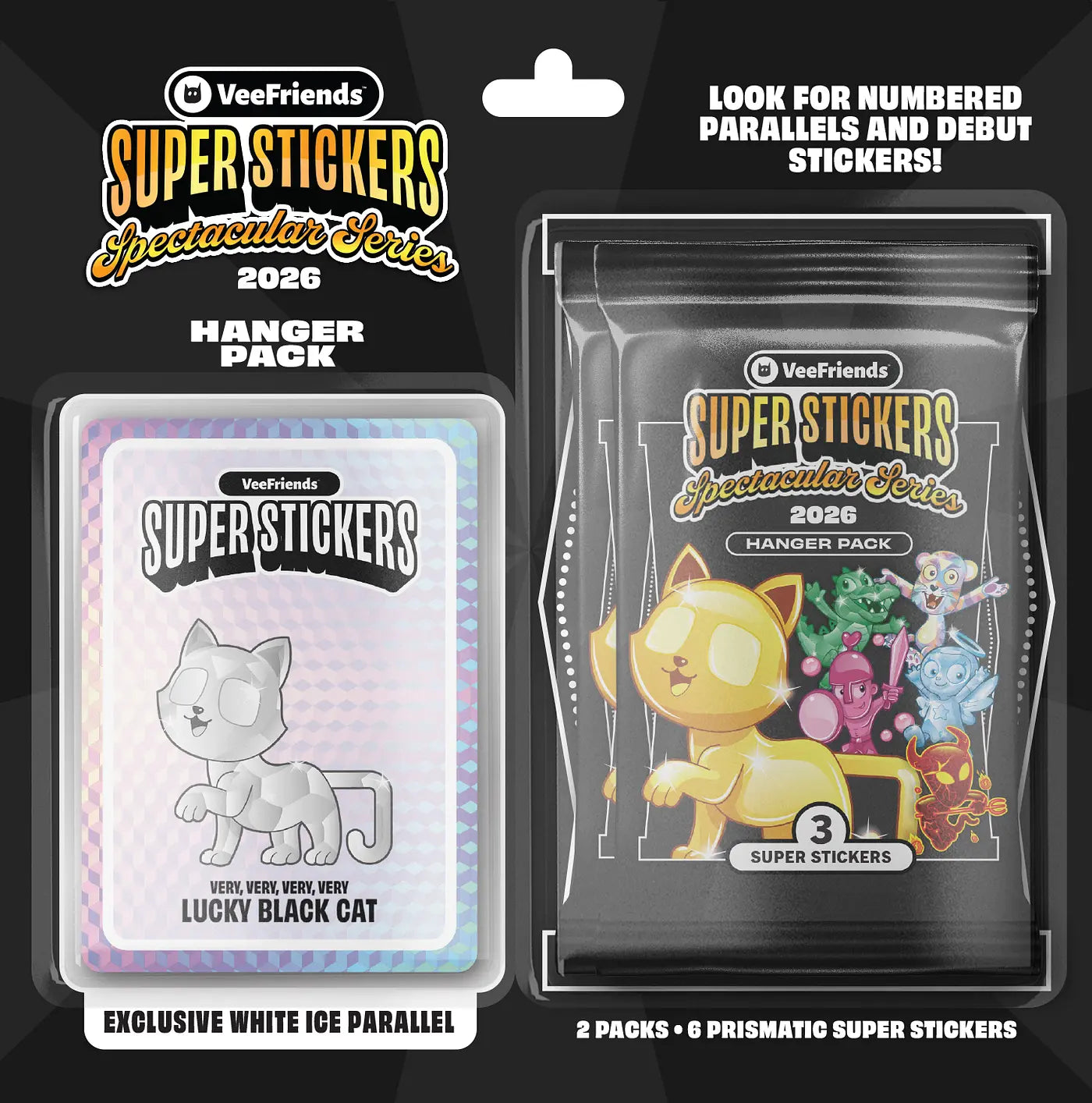2026 VeeFriends Super Stickers Spectacular Series Hanger Pack (White Ice Parallels) 