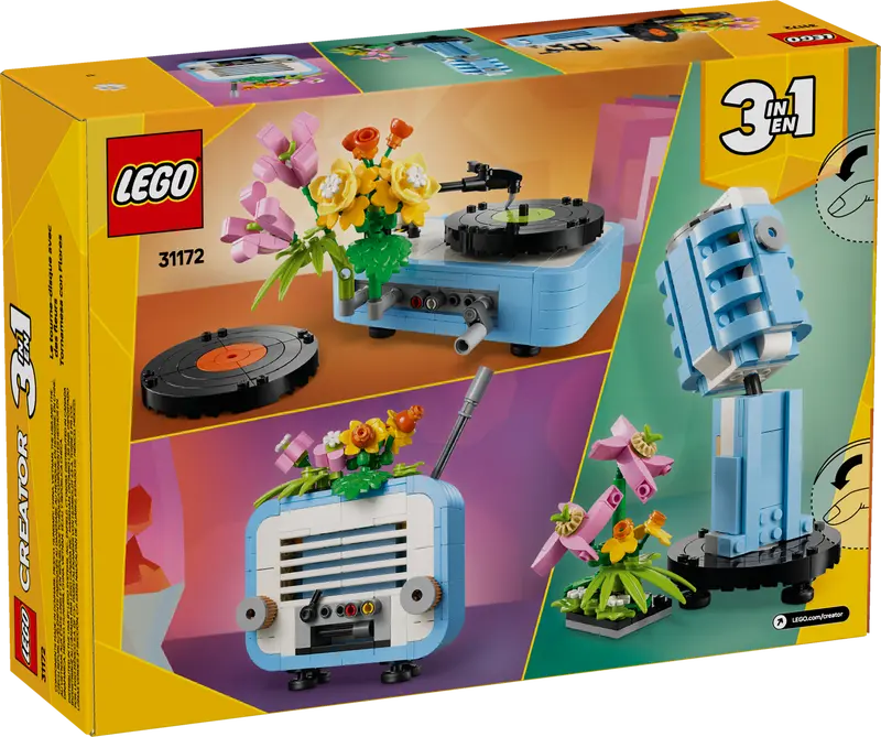 LEGO Record Player with Flowers