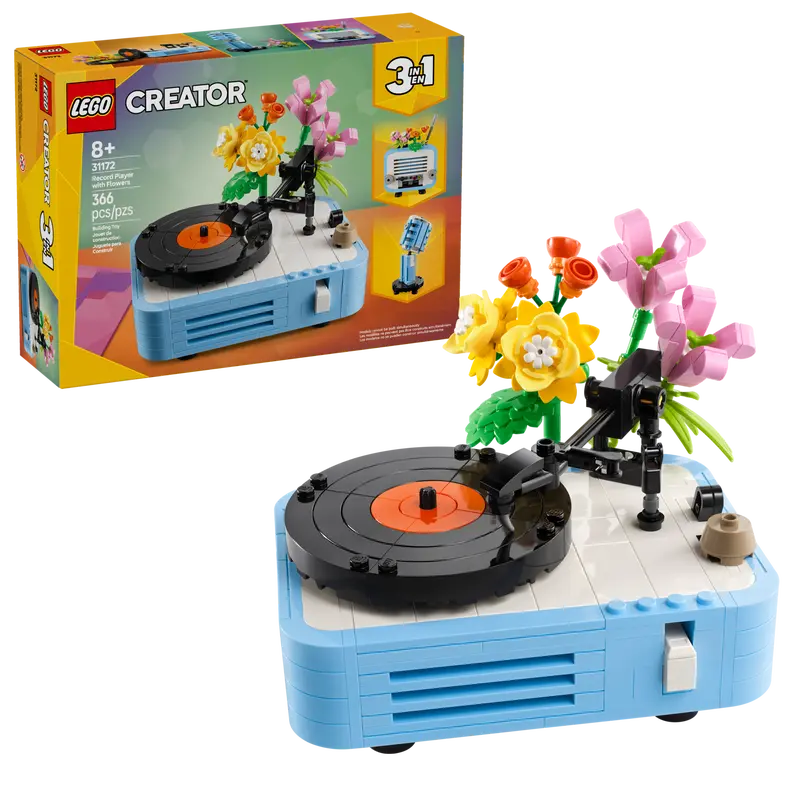 LEGO Record Player with Flowers