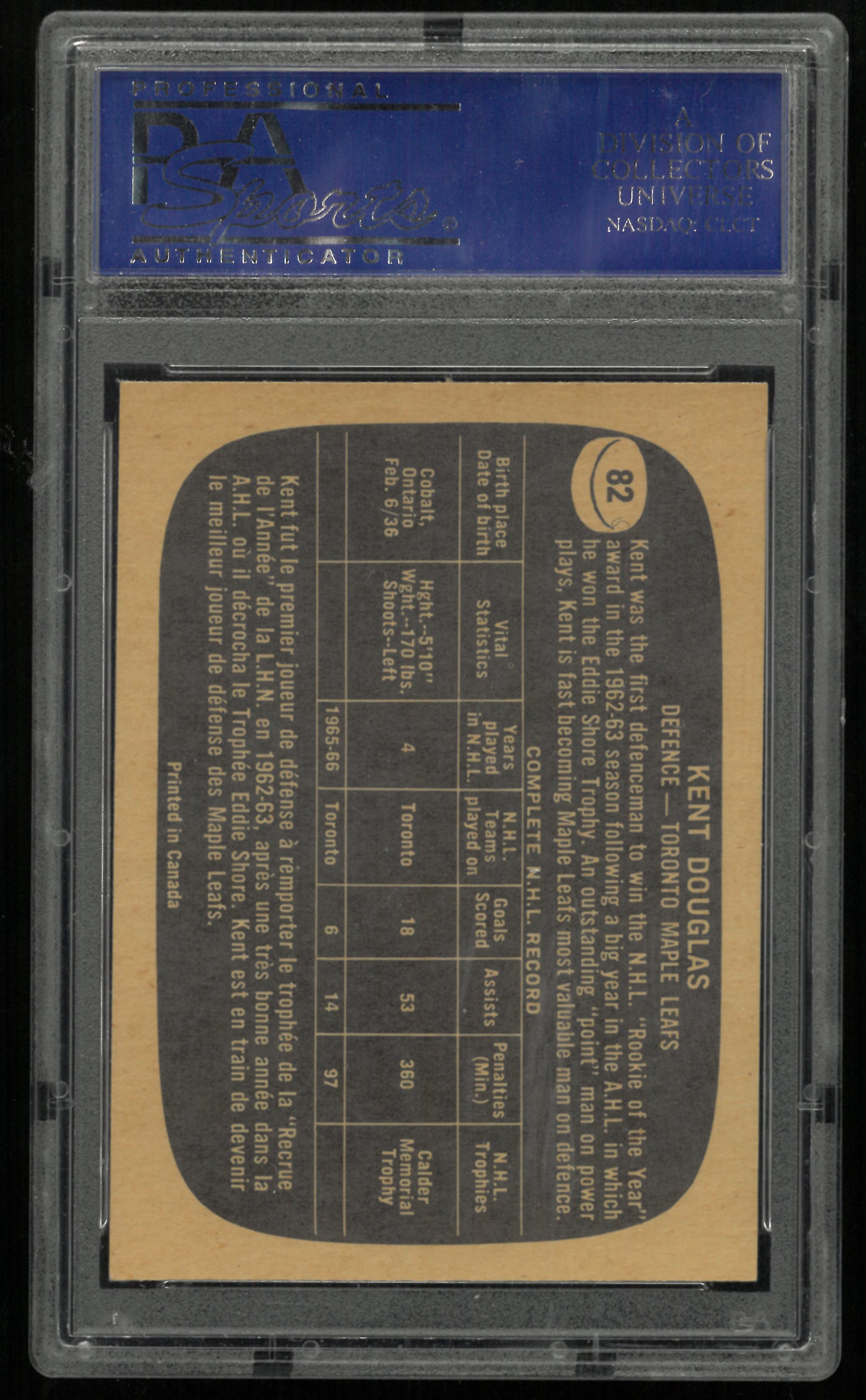 1966 Topps Kent Douglas PSA 7