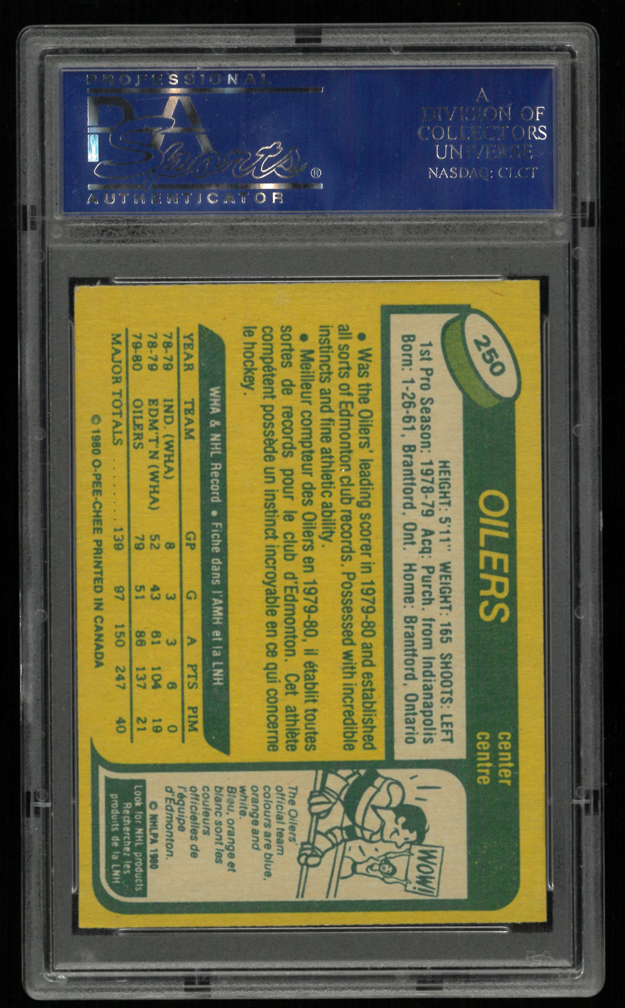 1980 O-Pee-Chee Wayne Gretzky PSA 7