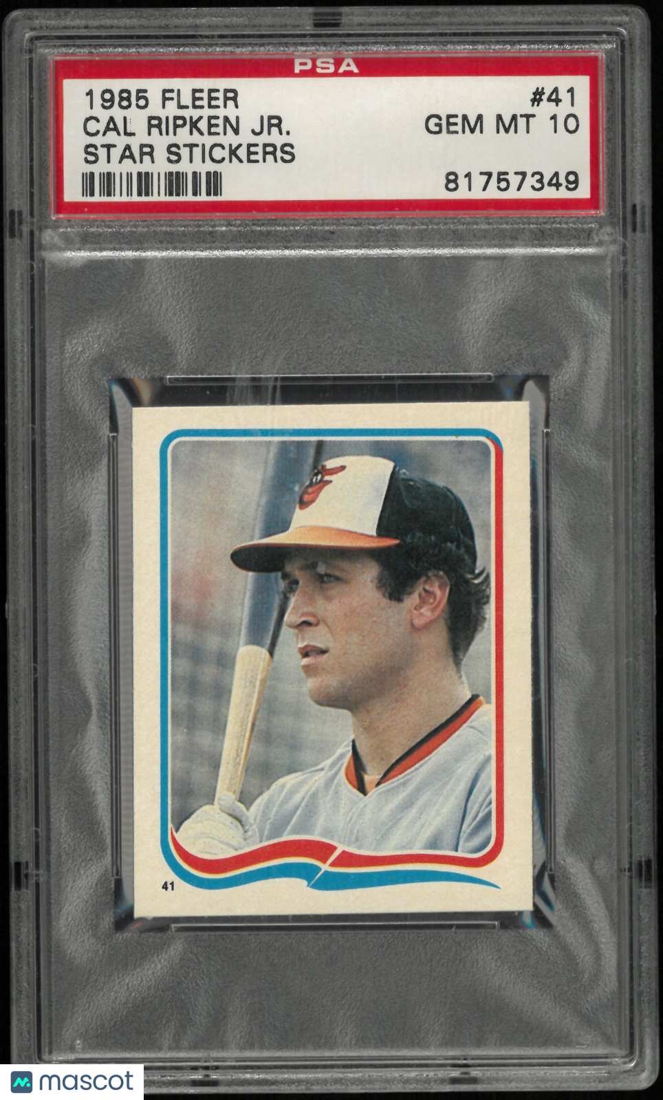 1985 Fleer Star Stickers Cal Ripken JR. PSA 10