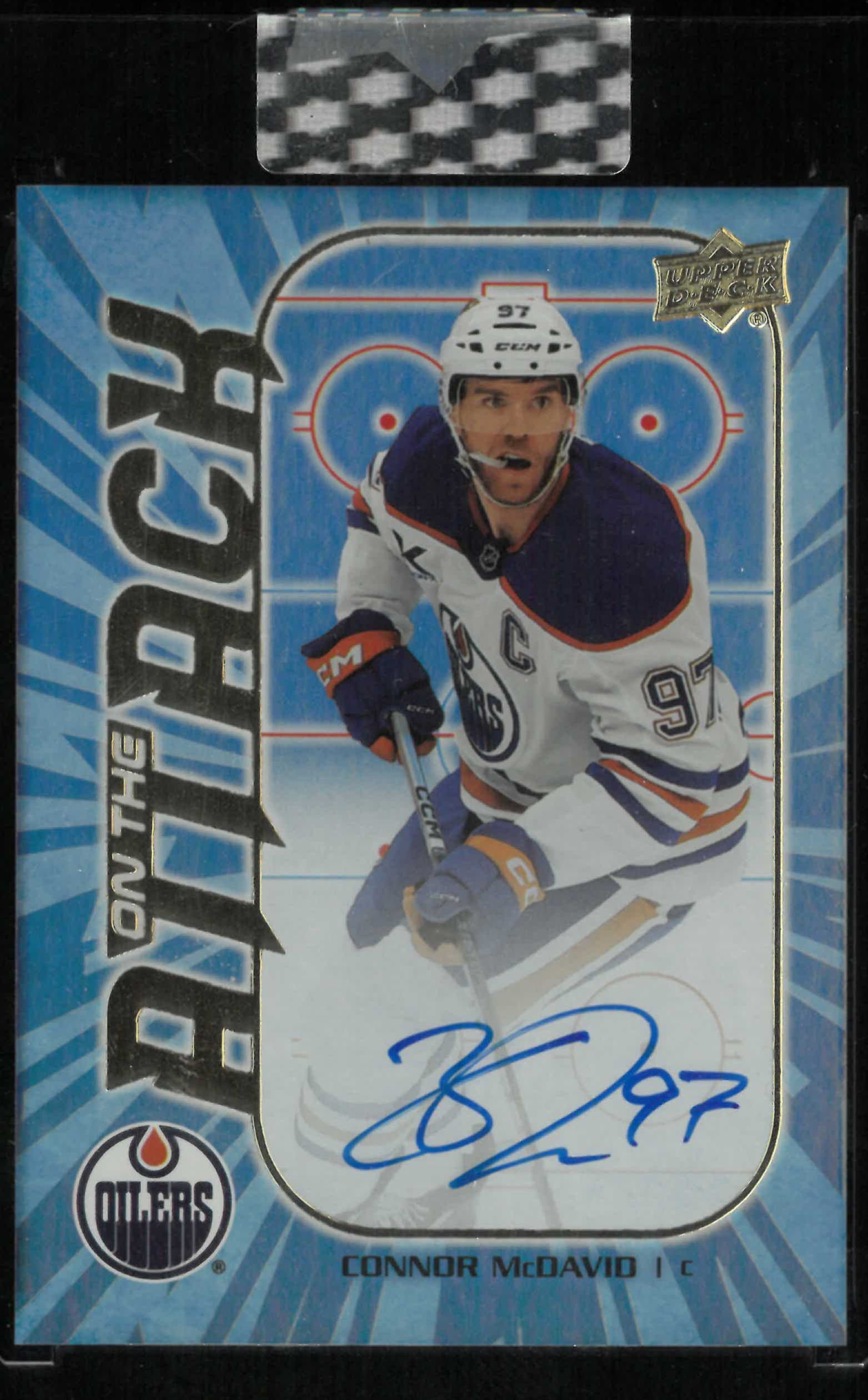 2025-26 Upper Deck Clear Cut On The Attack Autograph Connor McDavid Auto