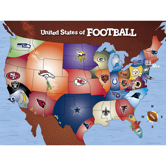 NFL Football Map 500 Piece Jigsaw Puzzle - English Edition