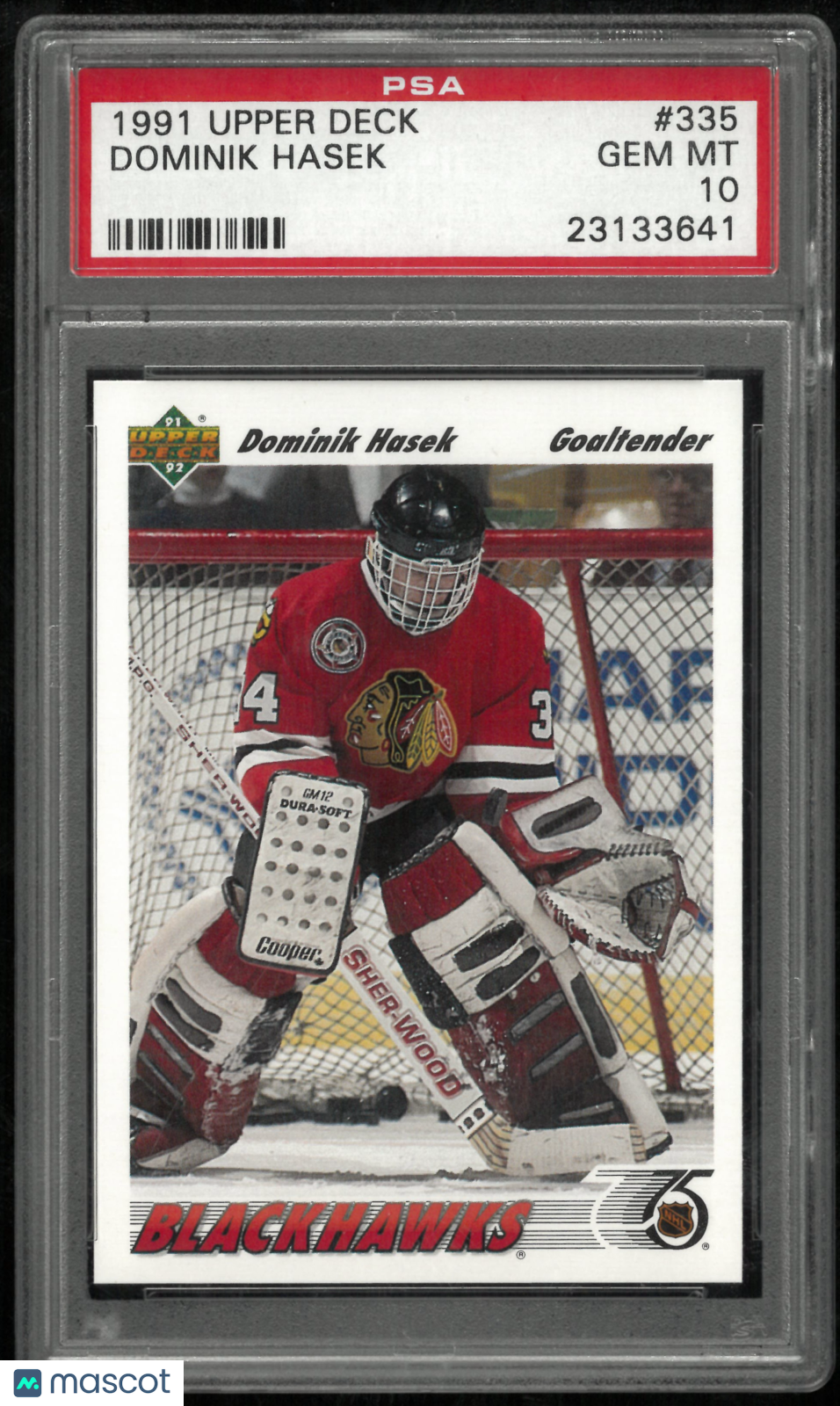 1991-92 Upper Deck Hockey Rookie Dominik Hasek RC #335 PSA 10