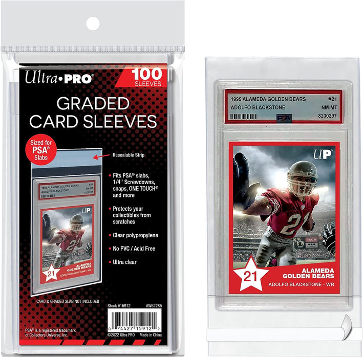 Ultra Pro PSA Graded Card Slab Resealable Sleeves (100 ct.)