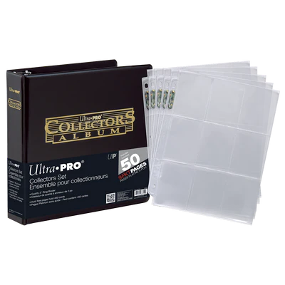 Ultra-PRO 2" Black and Gold Foil Collectors Album with 9-Pocket Platinum Pages (50ct) for Trading Cards