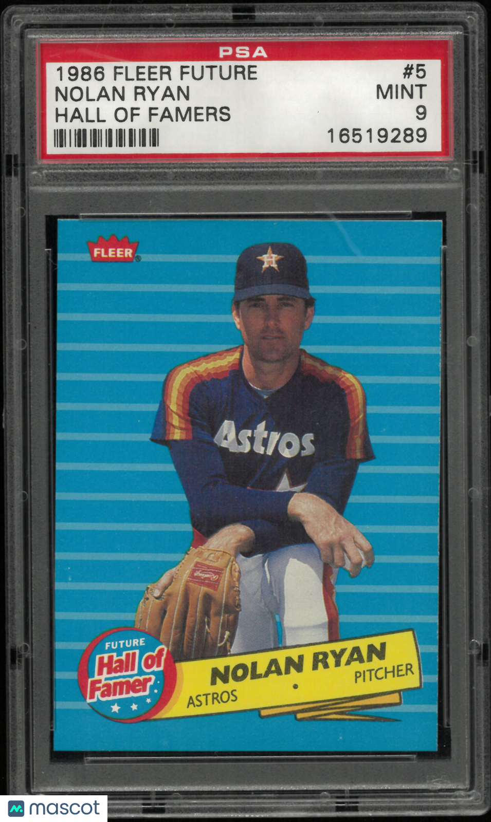 1986 Fleer Future Hall Of Famers Nolan Ryan PSA 9
