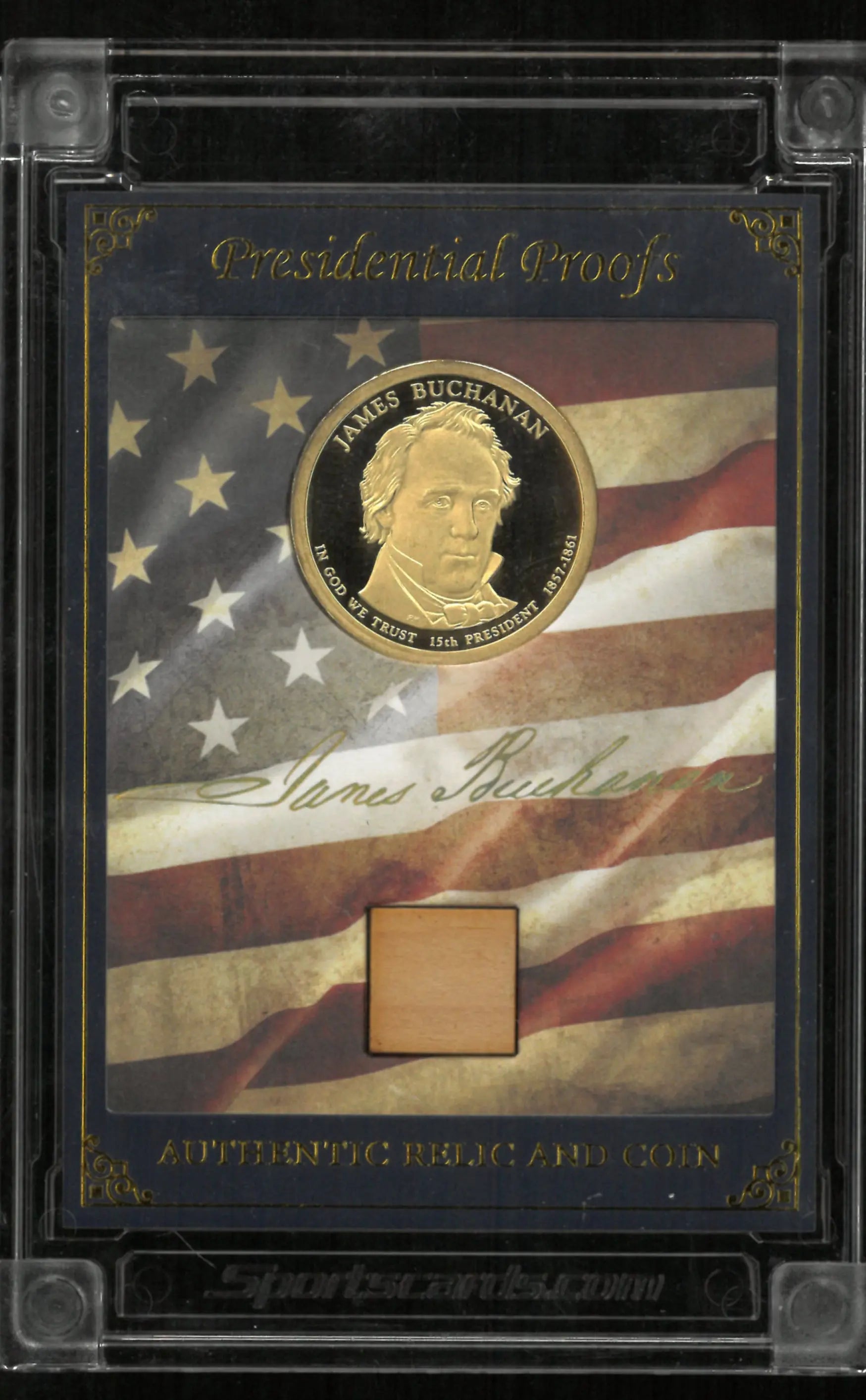 A Word From POTUS Presidential Proofs Authentic Relic and Coin James Buchanan 20/76 