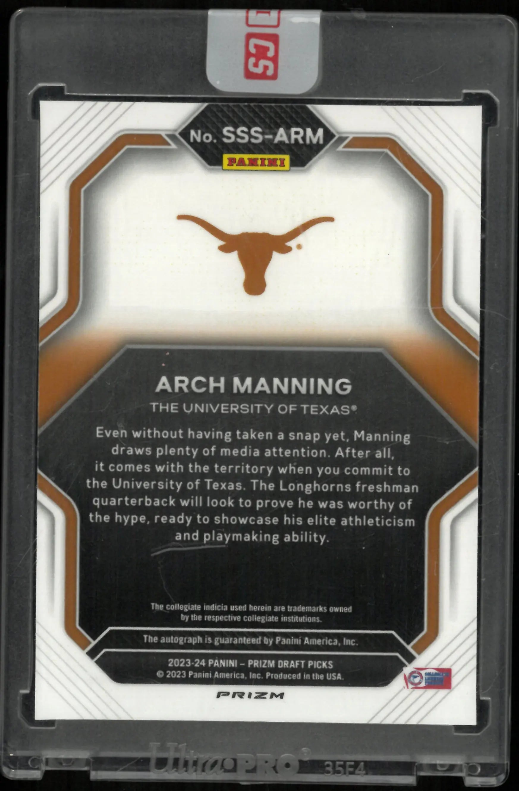 ARCH MANNING Prizm DP Auto Rated Prospect 2023 Texas 