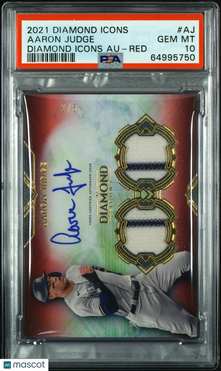 Aaron Judge /5 PSA 10 Diamond Icons Autograph Patch Auto 2021 Topps 