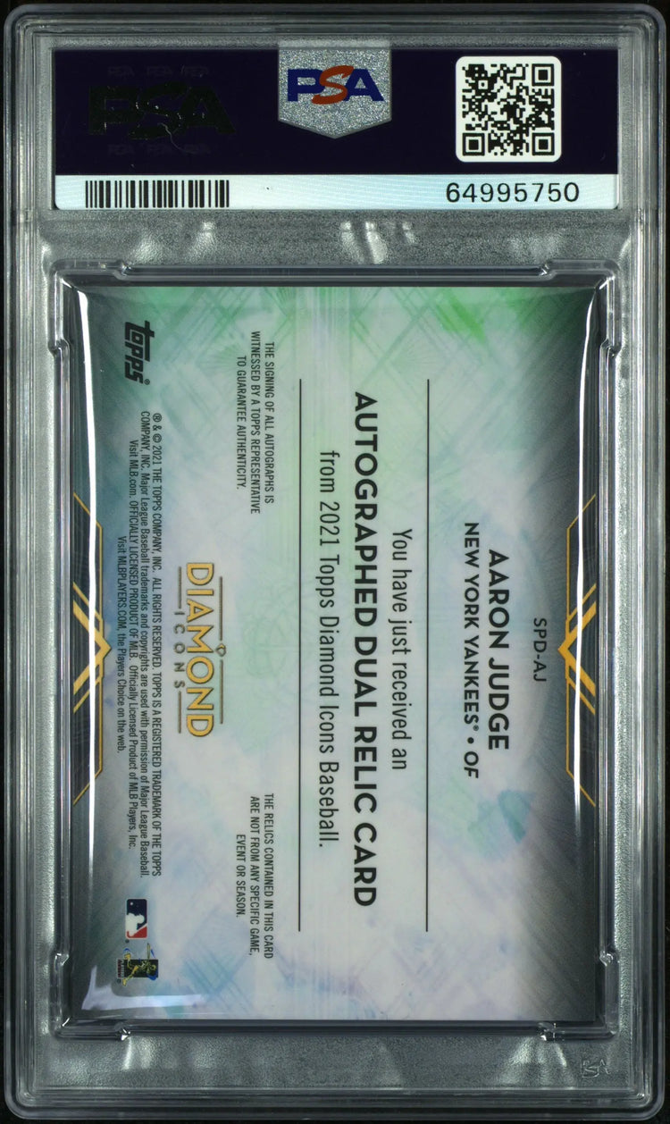 Aaron Judge /5 PSA 10 Diamond Icons Autograph Patch Auto 2021 Topps 
