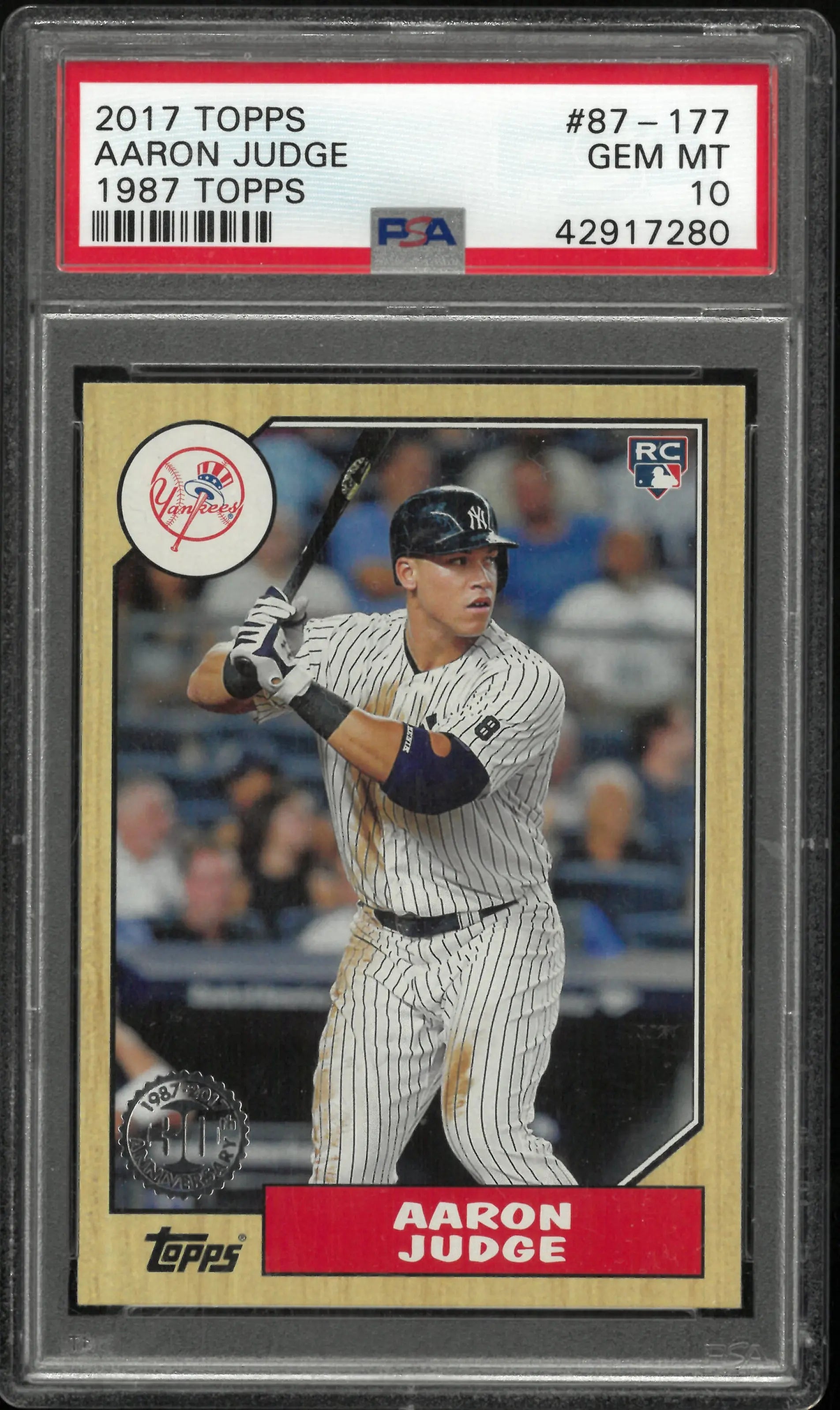Aaron Judge RC Rookie PSA 10 2017 Topps 1987 Topps 35th Anniversary Yankees 