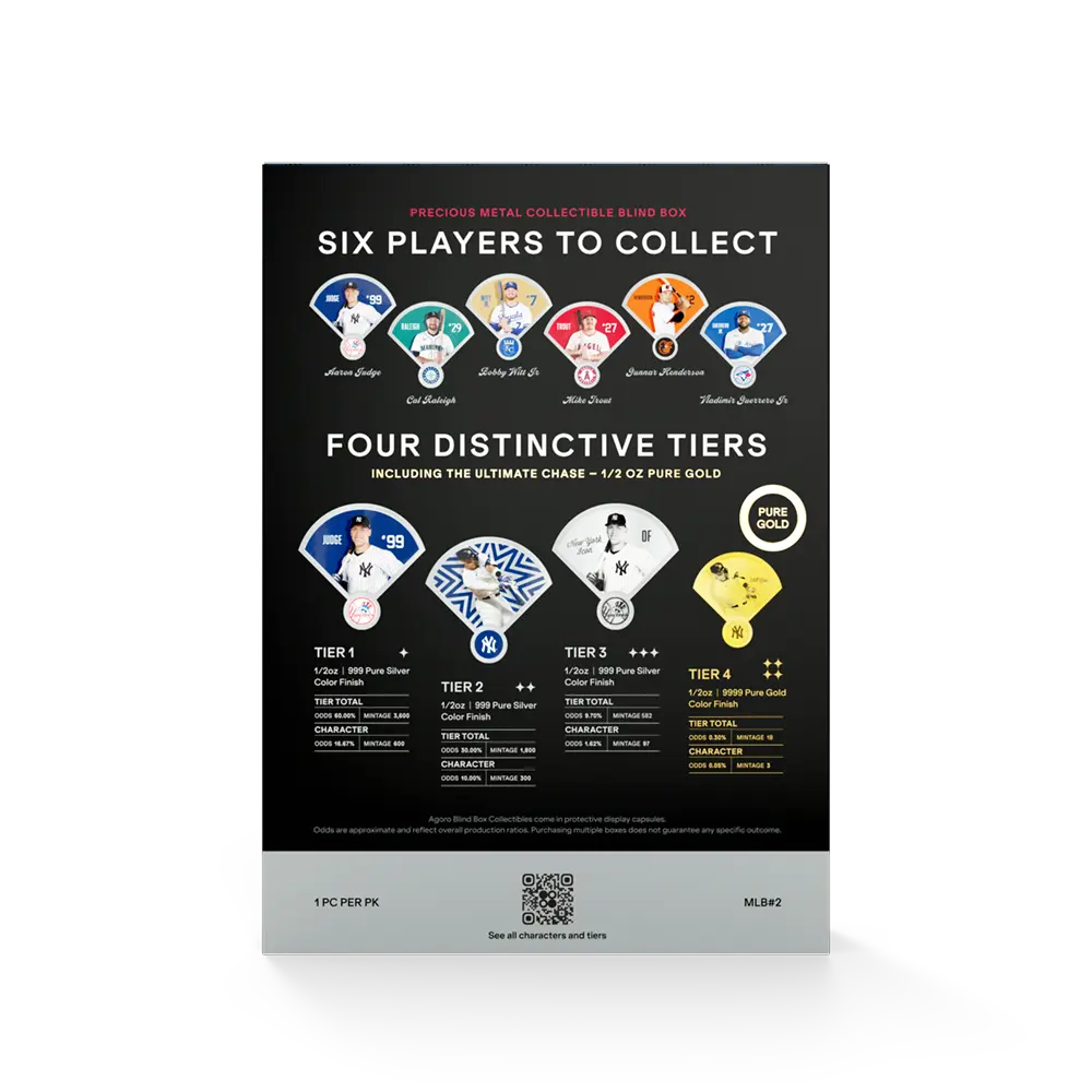 Agoro Major League Baseball - American League 1/2 oz Coin Blind Box 