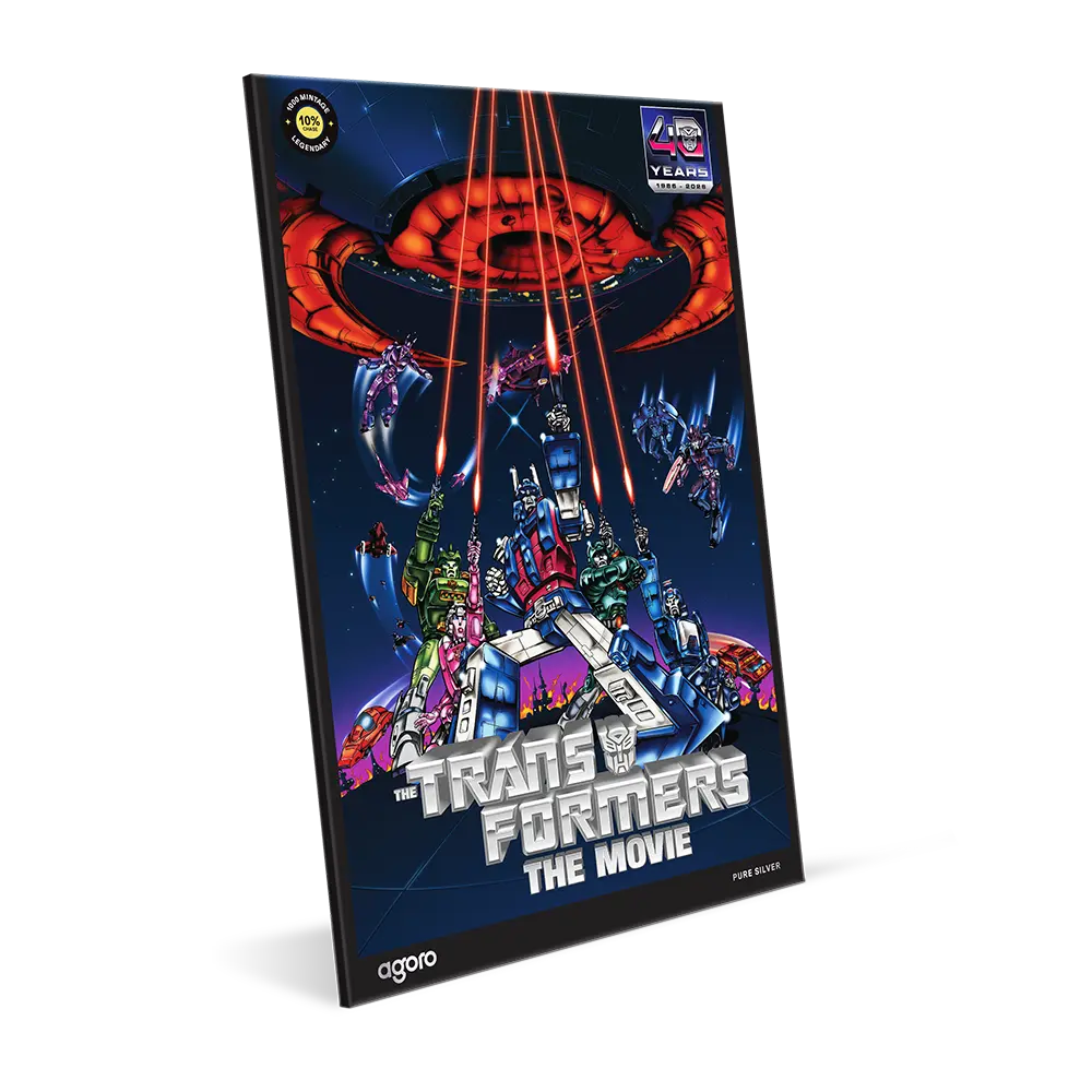 Agoro The Transformers: The Movie (1986) Poster 1oz Silver Collectible Foil 