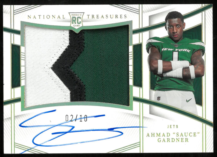 Ahmad Sauce Gardner Auto Patch /10 National Treasures RC Rookie 