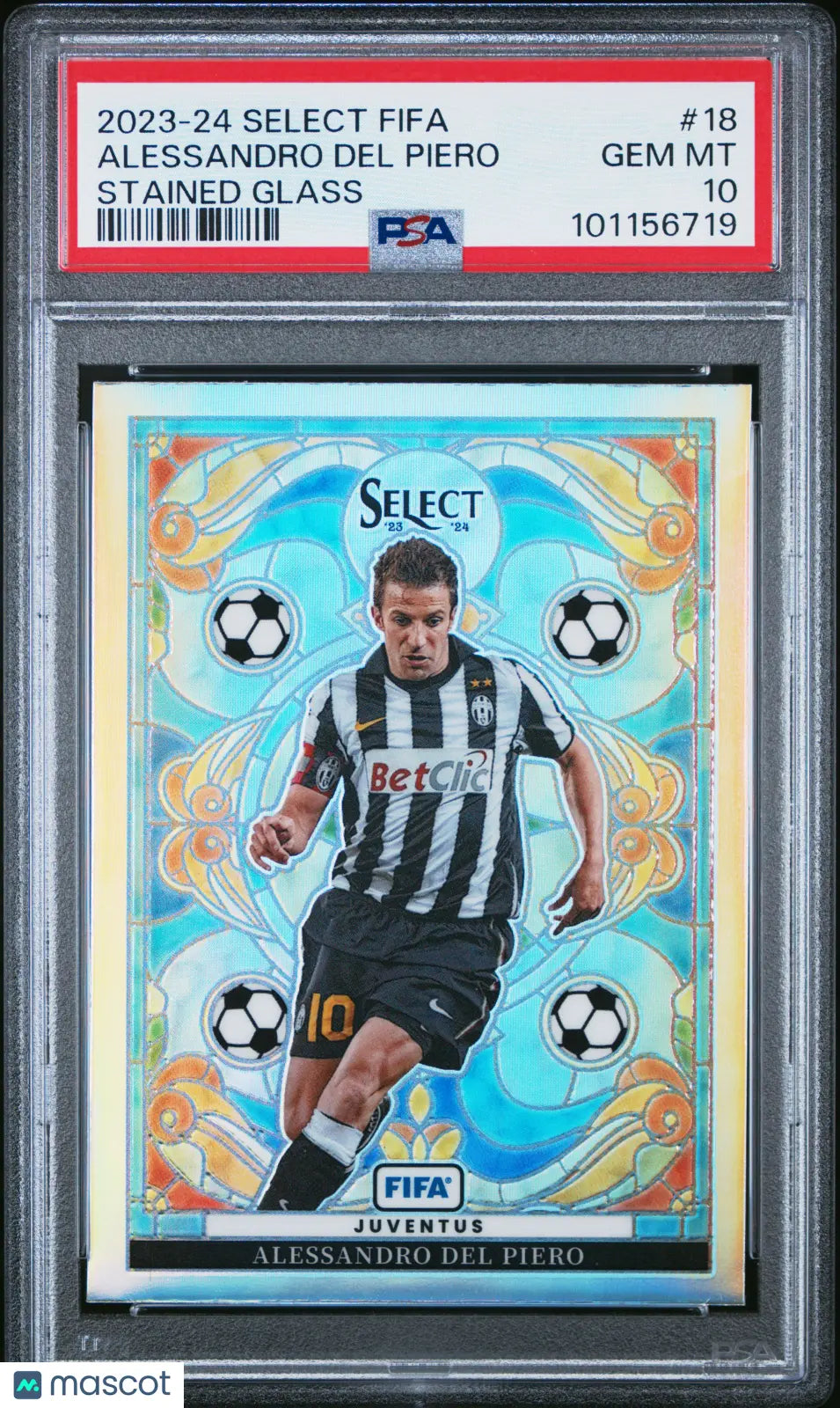 Alessandro Del Piero PSA 10 2023-24 23-24 Panini Select FIFA Stained Glass POP 2 