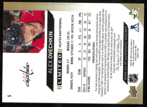 Alex Ovechkin /10 1/10 PATCH AUTO 2024-25 SP Authentic Limited Material 