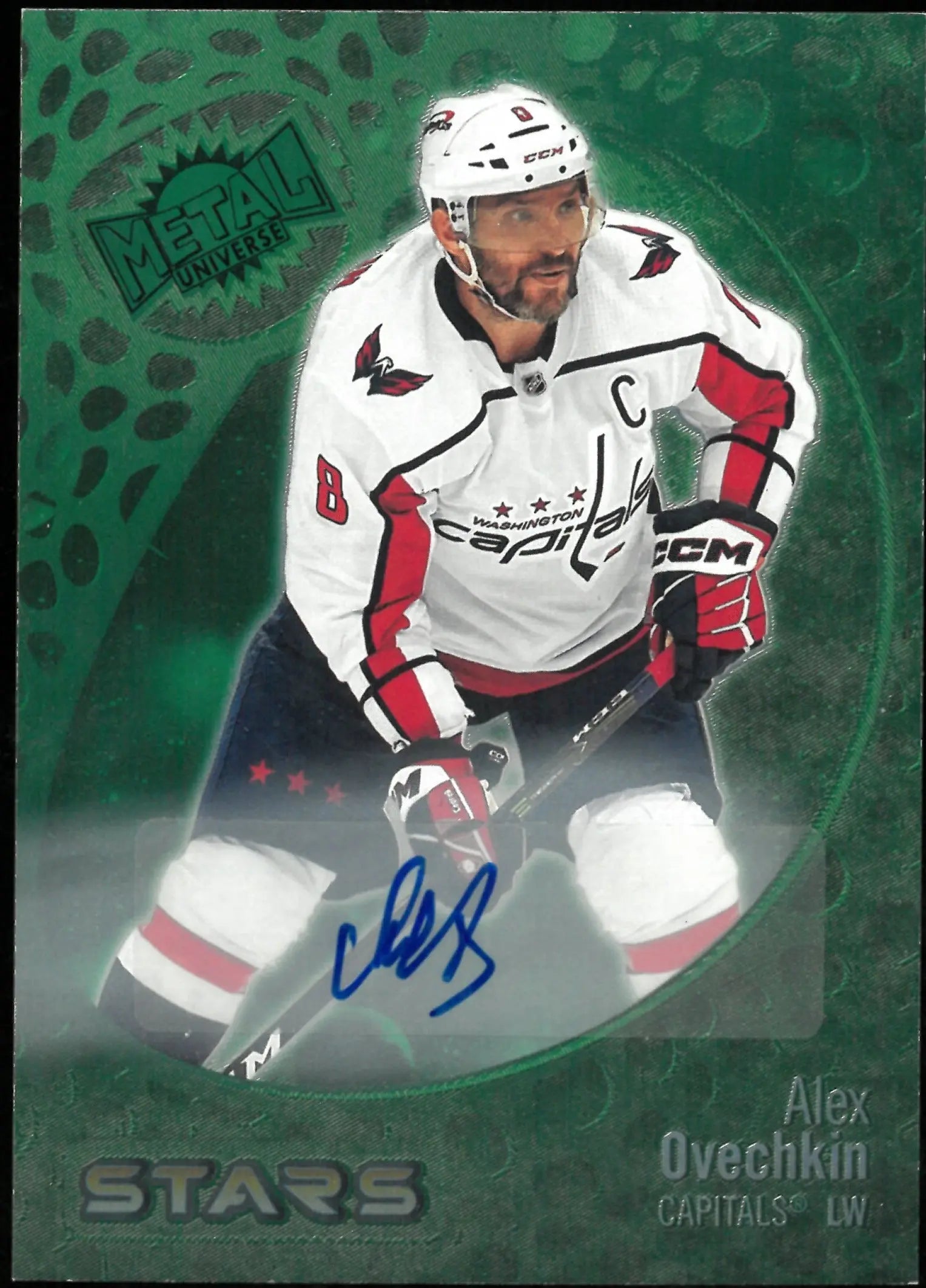 Alex Ovechkin Auto /10 10/10 2022-23 Metal Universe Green PMG 