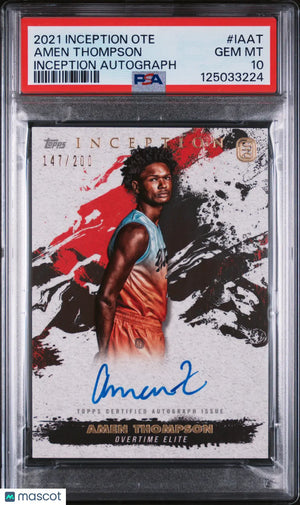 Amen Thompson /200 PSA 10 Auto RC Rookie 2021-22 Topps OTE Inception Autograph 