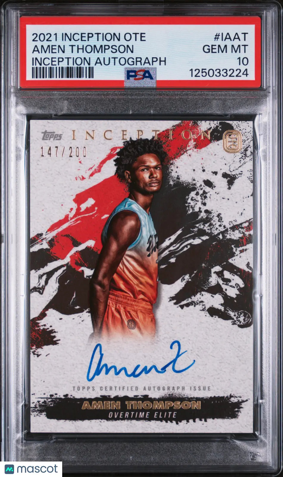 Amen Thompson /200 PSA 10 Auto RC Rookie 2021-22 Topps OTE Inception Autograph 
