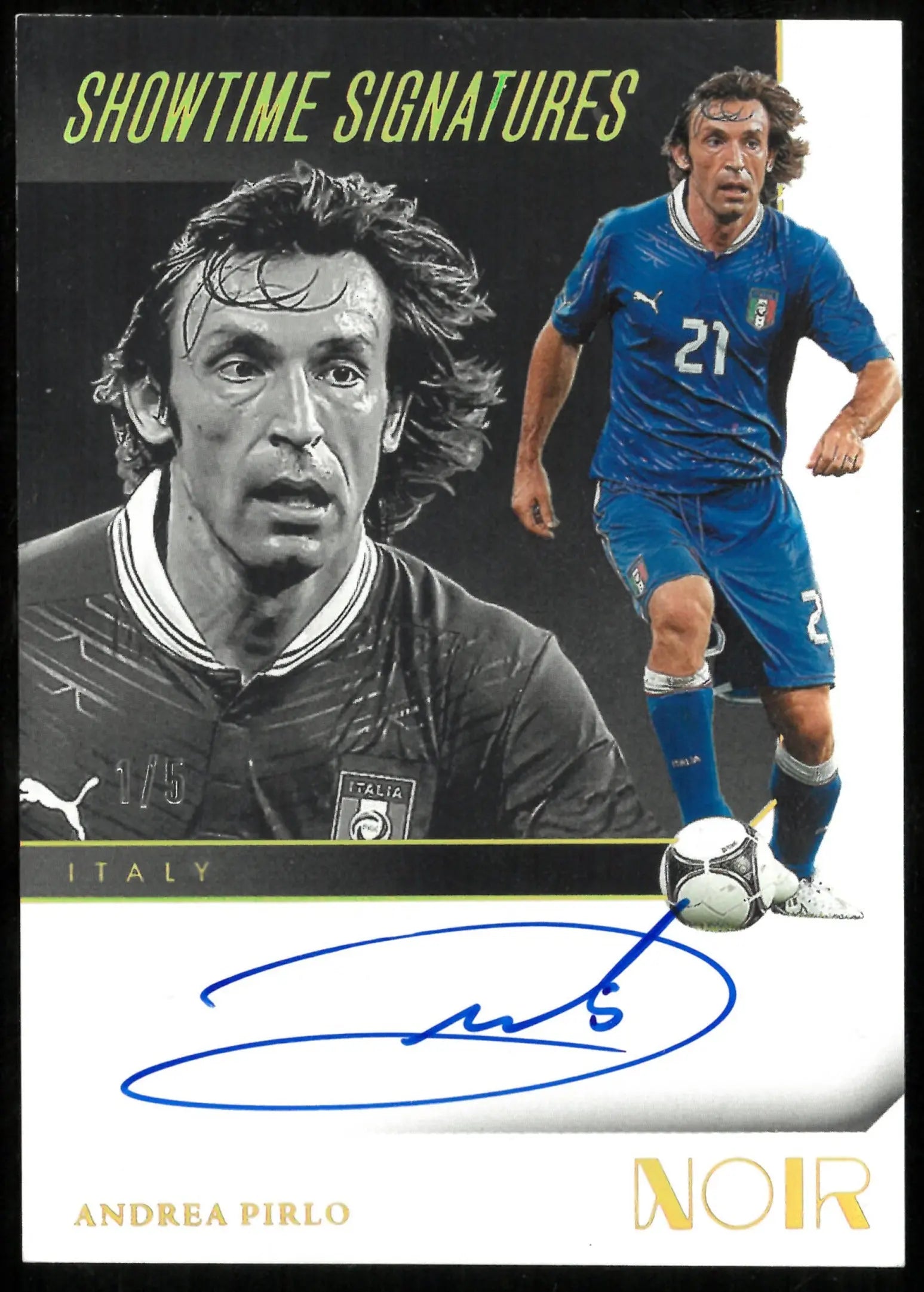 Andrea Pirlo /5 1/5 Auto Showtime Signatures 2024-25 Panini Noir 