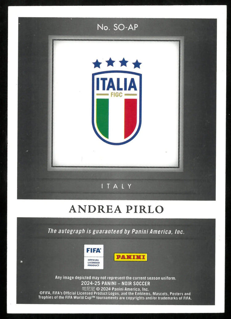 Andrea Pirlo /5 1/5 Auto Showtime Signatures 2024-25 Panini Noir 