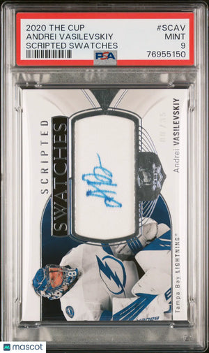 Andrei Vasilevskiy /35 PSA 9 2020-21 UD The Cup Scripted Swatches Auto 
