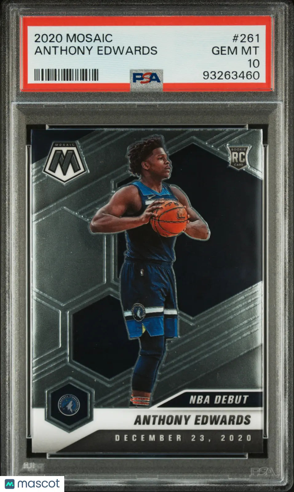 Anthony Edwards RC Rookie PSA 10 NBA Debut 2020-21 Mosaic 