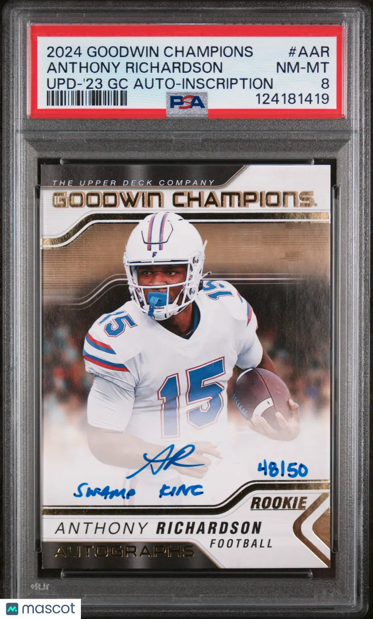 Anthony Richardson Auto /50 Inscription PSA 8 2023 2024 Goodwin Update Champions 