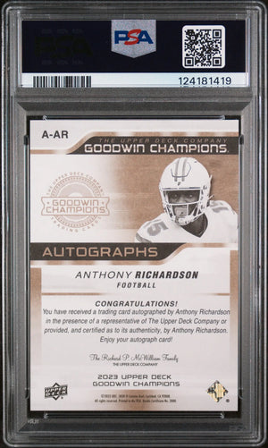 Anthony Richardson Auto /50 Inscription PSA 8 2023 2024 Goodwin Update Champions 