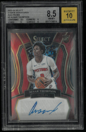 Ausar Thompson RC /99 BGS 8.5 Auto 10 2023 Select Rookie Signatures Red Prizm 