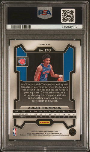 Ausar Thompson RC Rookie PSA 10 SILVER Prizm 2023-24 23-24 PISTONS 