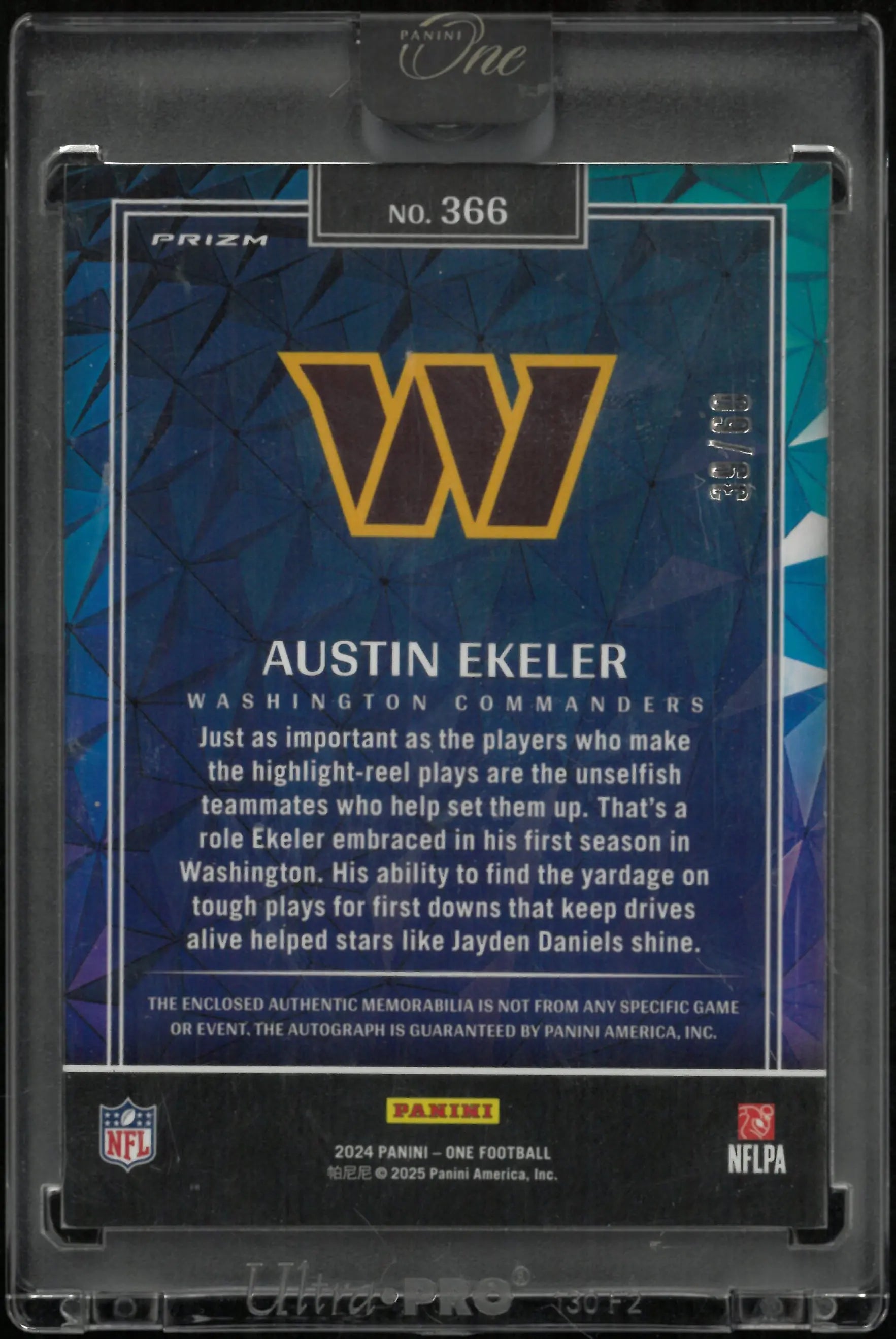 Austin Ekeler /60 Patch Auto Wonderful One Panini 2024 