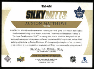Auston Matthews /25 Auto Glove ARTIFACTS Silky Mitts 2023-24 