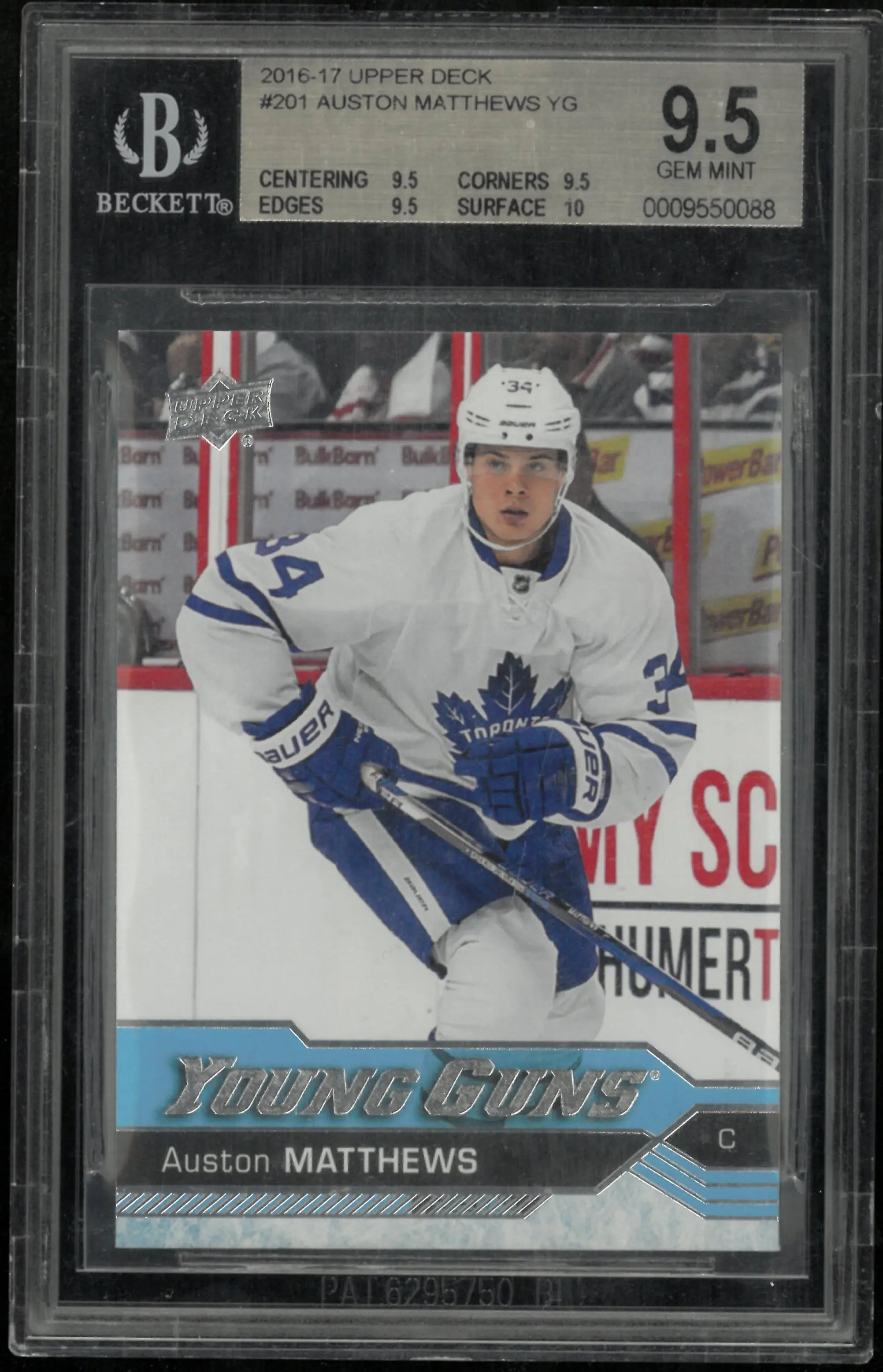Auston Matthews Young Guns RC Rookie BGS 9.5 2016-17 UD Upper Deck 