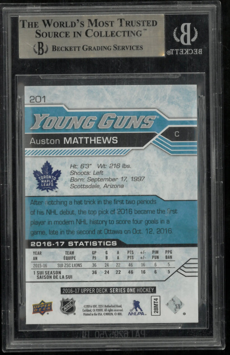Auston Matthews Young Guns RC Rookie BGS 9.5 2016-17 UD Upper Deck 