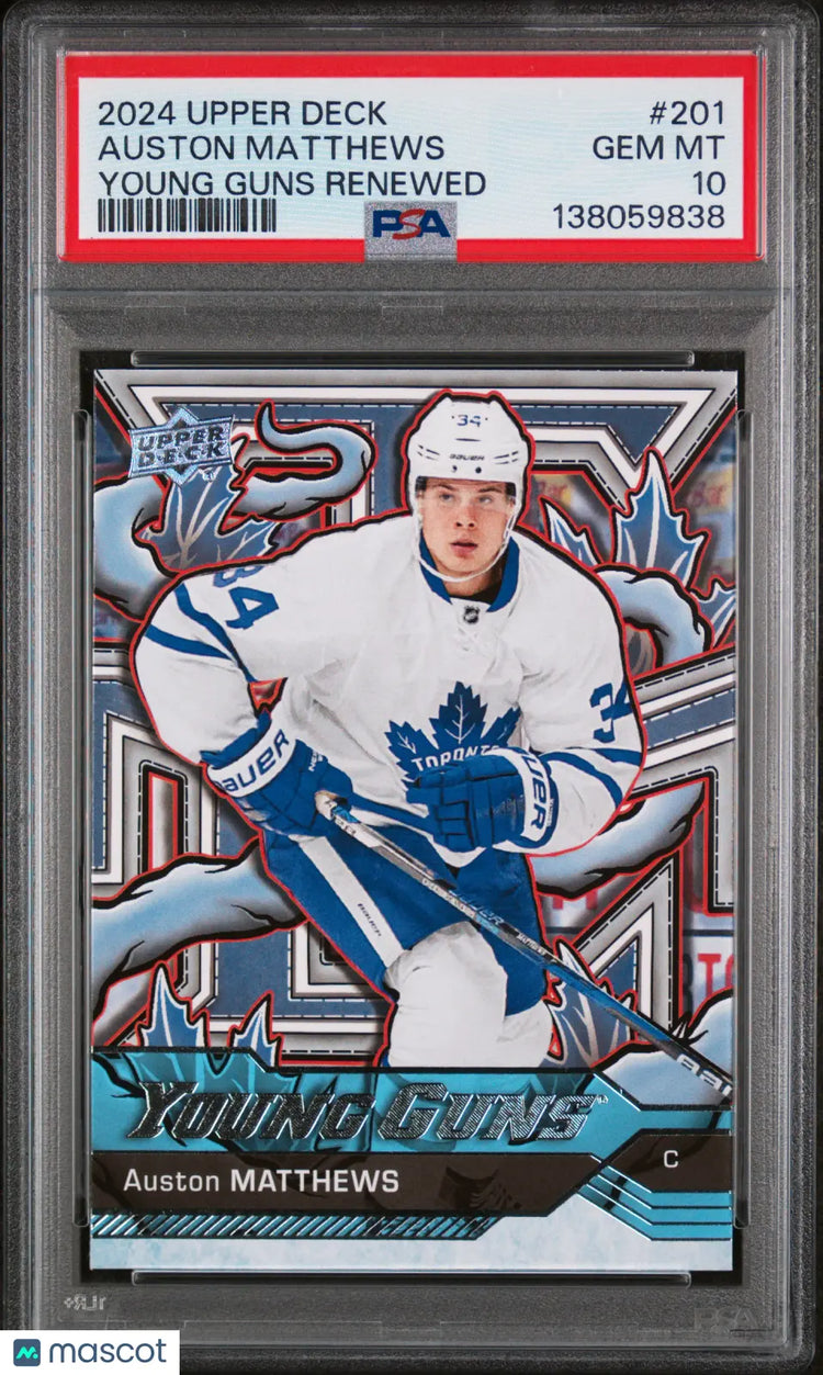 Auston Matthews #201 PSA 10 2024-25 RC Rookie Upper Deck Young Guns Renewed 